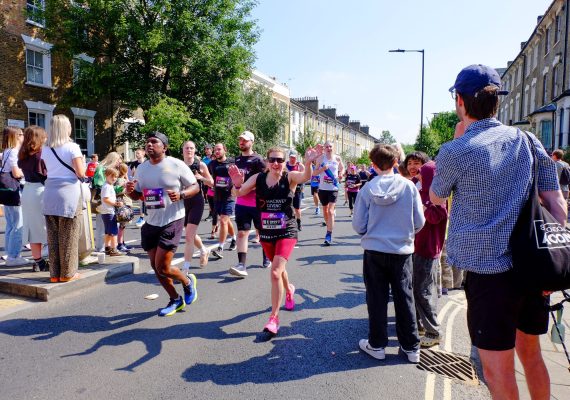 Runners at the Hackney Half 2024