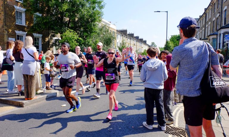 Runners at the Hackney Half 2024